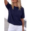 image:imagePRETTYGARDEN Women Spring Short Sleeve Cardigan Sweaters Button Down Knit Shirt Blouse Dressy Casual Tops 2026 Summer OutfitsNavy Blue