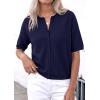 image:imagePRETTYGARDEN Women Spring Short Sleeve Cardigan Sweaters Button Down Knit Shirt Blouse Dressy Casual Tops 2026 Summer OutfitsNavy Blue