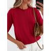 image:imagePRETTYGARDEN Women Spring Short Sleeve Cardigan Sweaters Button Down Knit Shirt Blouse Dressy Casual Tops 2026 Summer OutfitsRed