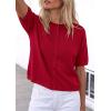 image:imagePRETTYGARDEN Women Spring Short Sleeve Cardigan Sweaters Button Down Knit Shirt Blouse Dressy Casual Tops 2026 Summer OutfitsRed