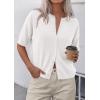 image:imagePRETTYGARDEN Women Spring Short Sleeve Cardigan Sweaters Button Down Knit Shirt Blouse Dressy Casual Tops 2026 Summer OutfitsWhite
