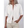 image:imagePRETTYGARDEN Women Spring Short Sleeve Cardigan Sweaters Button Down Knit Shirt Blouse Dressy Casual Tops 2026 Summer OutfitsWhite