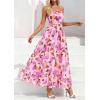 image:imagePRETTYGARDEN Women Strapless Maxi Dress 2026 Summer Floral Tube Top Ruched Beach Spring Wedding Guest Long DressesFloral Apricot Pink