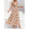 image:imagePRETTYGARDEN Women Strapless Maxi Dress 2026 Summer Floral Tube Top Ruched Beach Spring Wedding Guest Long DressesFloral Apricot Red