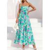 image:imagePRETTYGARDEN Women Strapless Maxi Dress 2026 Summer Floral Tube Top Ruched Beach Spring Wedding Guest Long DressesFloral Blue Green