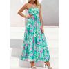 image:imagePRETTYGARDEN Women Strapless Maxi Dress 2026 Summer Floral Tube Top Ruched Beach Spring Wedding Guest Long DressesFloral Blue Green