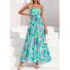 image:imagePRETTYGARDEN Women Strapless Maxi Dress 2026 Summer Floral Tube Top Ruched Beach Spring Wedding Guest Long DressesFloral Blue Green