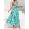 image:imagePRETTYGARDEN Women Strapless Maxi Dress 2026 Summer Floral Tube Top Ruched Beach Spring Wedding Guest Long DressesFloral Blue Green