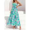 image:imagePRETTYGARDEN Women Strapless Maxi Dress 2026 Summer Floral Tube Top Ruched Beach Spring Wedding Guest Long DressesFloral Blue Green