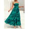 image:imagePRETTYGARDEN Women Strapless Maxi Dress 2026 Summer Floral Tube Top Ruched Beach Spring Wedding Guest Long DressesFloral Green