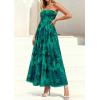 image:imagePRETTYGARDEN Women Strapless Maxi Dress 2026 Summer Floral Tube Top Ruched Beach Spring Wedding Guest Long DressesFloral Green
