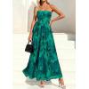 image:imagePRETTYGARDEN Women Strapless Maxi Dress 2026 Summer Floral Tube Top Ruched Beach Spring Wedding Guest Long DressesFloral Green