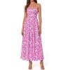 image:imagePRETTYGARDEN Women Strapless Maxi Dress 2026 Summer Floral Tube Top Ruched Beach Spring Wedding Guest Long DressesFloral Purple