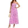 image:imagePRETTYGARDEN Women Strapless Maxi Dress 2026 Summer Floral Tube Top Ruched Beach Spring Wedding Guest Long DressesFloral Purple
