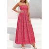 image:imagePRETTYGARDEN Women Strapless Maxi Dress 2026 Summer Floral Tube Top Ruched Beach Spring Wedding Guest Long DressesFloral Red