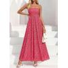 image:imagePRETTYGARDEN Women Strapless Maxi Dress 2026 Summer Floral Tube Top Ruched Beach Spring Wedding Guest Long DressesFloral Red