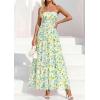 image:imagePRETTYGARDEN Women Strapless Maxi Dress 2026 Summer Floral Tube Top Ruched Beach Spring Wedding Guest Long DressesFloral White Light Green