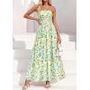 image:imagePRETTYGARDEN Women Strapless Maxi Dress 2026 Summer Floral Tube Top Ruched Beach Spring Wedding Guest Long DressesFloral White Light Green