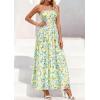 image:imagePRETTYGARDEN Women Strapless Maxi Dress 2026 Summer Floral Tube Top Ruched Beach Spring Wedding Guest Long DressesFloral White Light Green
