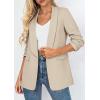 image:imagePRETTYGARDEN Womens 2026 Spring Blazers Business Casual Outfits Open Front Ruched 34 Sleeve Lightweight Work Suits JacketsBeige