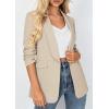 image:imagePRETTYGARDEN Womens 2026 Spring Blazers Business Casual Outfits Open Front Ruched 34 Sleeve Lightweight Work Suits JacketsBeige