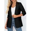 image:imagePRETTYGARDEN Womens 2026 Spring Blazers Business Casual Outfits Open Front Ruched 34 Sleeve Lightweight Work Suits JacketsBlack