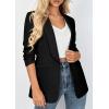 image:imagePRETTYGARDEN Womens 2026 Spring Blazers Business Casual Outfits Open Front Ruched 34 Sleeve Lightweight Work Suits JacketsBlack
