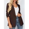 image:imagePRETTYGARDEN Womens 2026 Spring Blazers Business Casual Outfits Open Front Ruched 34 Sleeve Lightweight Work Suits JacketsBrown