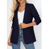 image:imagePRETTYGARDEN Womens 2026 Spring Blazers Business Casual Outfits Open Front Ruched 34 Sleeve Lightweight Work Suits JacketsNavy Blue