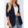 image:imagePRETTYGARDEN Womens 2026 Spring Blazers Business Casual Outfits Open Front Ruched 34 Sleeve Lightweight Work Suits JacketsNavy Blue
