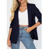 image:imagePRETTYGARDEN Womens 2026 Spring Blazers Business Casual Outfits Open Front Ruched 34 Sleeve Lightweight Work Suits JacketsNavy Blue
