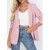 image:imagePRETTYGARDEN Womens 2026 Spring Blazers Business Casual Outfits Open Front Ruched 34 Sleeve Lightweight Work Suits JacketsPink