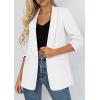 image:imagePRETTYGARDEN Womens 2026 Spring Blazers Business Casual Outfits Open Front Ruched 34 Sleeve Lightweight Work Suits JacketsWhite