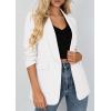 image:imagePRETTYGARDEN Womens 2026 Spring Blazers Business Casual Outfits Open Front Ruched 34 Sleeve Lightweight Work Suits JacketsWhite