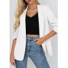 image:imagePRETTYGARDEN Womens 2026 Spring Blazers Business Casual Outfits Open Front Ruched 34 Sleeve Lightweight Work Suits JacketsWhite