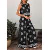 image:imagePRETTYGARDEN Womens 2026 Summer 2 Piece Lounge Sets Boho Floral Tank Tops Flowy Wide Leg Pants Travel Beach Vacation OutfitsFloral Black White