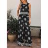 image:imagePRETTYGARDEN Womens 2026 Summer 2 Piece Lounge Sets Boho Floral Tank Tops Flowy Wide Leg Pants Travel Beach Vacation OutfitsFloral Black White