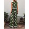 image:imagePRETTYGARDEN Womens 2026 Summer 2 Piece Lounge Sets Boho Floral Tank Tops Flowy Wide Leg Pants Travel Beach Vacation OutfitsFloral Dark Green White
