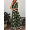 image:imagePRETTYGARDEN Womens 2026 Summer 2 Piece Lounge Sets Boho Floral Tank Tops Flowy Wide Leg Pants Travel Beach Vacation OutfitsFloral Dark Green White