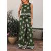 image:imagePRETTYGARDEN Womens 2026 Summer 2 Piece Lounge Sets Boho Floral Tank Tops Flowy Wide Leg Pants Travel Beach Vacation OutfitsFloral Dark Green White