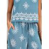 image:imagePRETTYGARDEN Womens 2026 Summer 2 Piece Lounge Sets Boho Floral Tank Tops Flowy Wide Leg Pants Travel Beach Vacation OutfitsFloral Grey Blue White