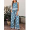 image:imagePRETTYGARDEN Womens 2026 Summer 2 Piece Lounge Sets Boho Floral Tank Tops Flowy Wide Leg Pants Travel Beach Vacation OutfitsFloral Grey Blue White