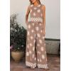 image:imagePRETTYGARDEN Womens 2026 Summer 2 Piece Lounge Sets Boho Floral Tank Tops Flowy Wide Leg Pants Travel Beach Vacation OutfitsFloral Khaki White