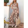 image:imagePRETTYGARDEN Womens 2026 Summer 2 Piece Lounge Sets Boho Floral Tank Tops Flowy Wide Leg Pants Travel Beach Vacation OutfitsFloral Khaki White