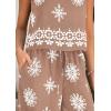 image:imagePRETTYGARDEN Womens 2026 Summer 2 Piece Lounge Sets Boho Floral Tank Tops Flowy Wide Leg Pants Travel Beach Vacation OutfitsFloral Khaki White