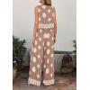 image:imagePRETTYGARDEN Womens 2026 Summer 2 Piece Lounge Sets Boho Floral Tank Tops Flowy Wide Leg Pants Travel Beach Vacation OutfitsFloral Khaki White