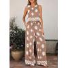 image:imagePRETTYGARDEN Womens 2026 Summer 2 Piece Lounge Sets Boho Floral Tank Tops Flowy Wide Leg Pants Travel Beach Vacation OutfitsFloral Khaki White