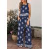 image:imagePRETTYGARDEN Womens 2026 Summer 2 Piece Lounge Sets Boho Floral Tank Tops Flowy Wide Leg Pants Travel Beach Vacation OutfitsFloral Navy White