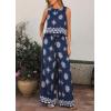 image:imagePRETTYGARDEN Womens 2026 Summer 2 Piece Lounge Sets Boho Floral Tank Tops Flowy Wide Leg Pants Travel Beach Vacation OutfitsFloral Navy White