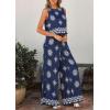 image:imagePRETTYGARDEN Womens 2026 Summer 2 Piece Lounge Sets Boho Floral Tank Tops Flowy Wide Leg Pants Travel Beach Vacation OutfitsFloral Navy White